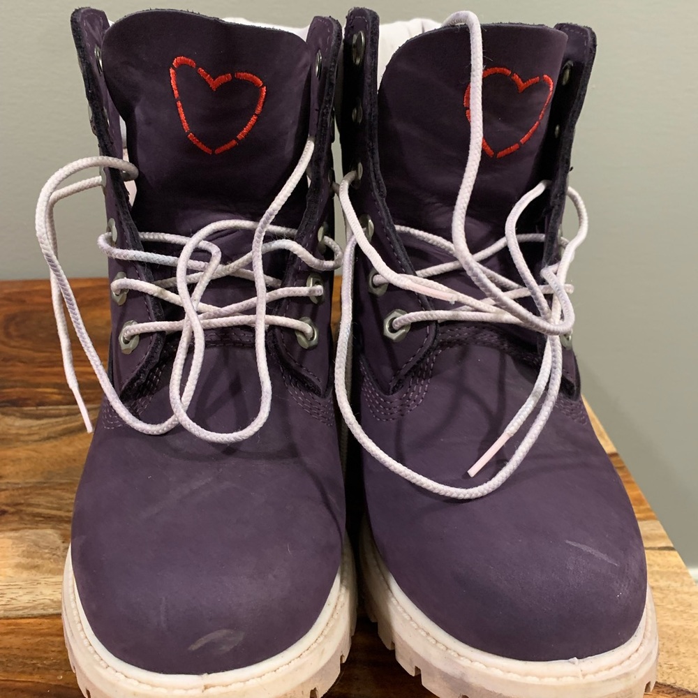 Purple Timberland boots